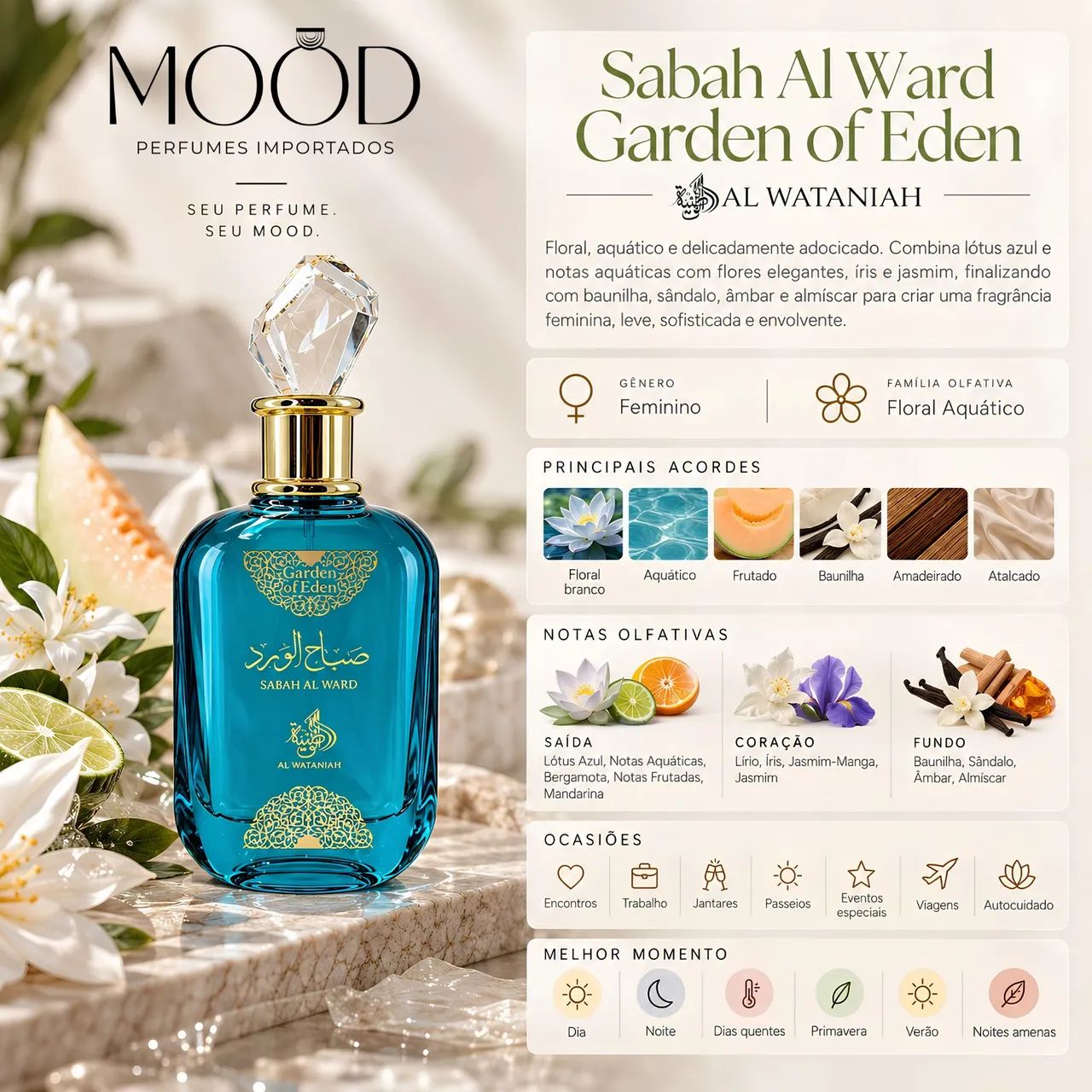 Perfume Árabe Linha Sabah Al Ward  - Foto 2