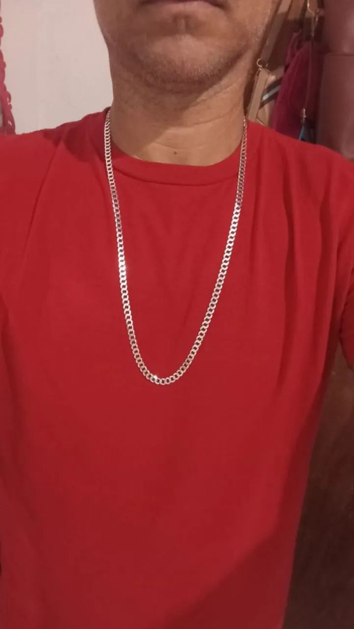 Vendo corrente e pulseira de prata escama de peixe  - Foto 3