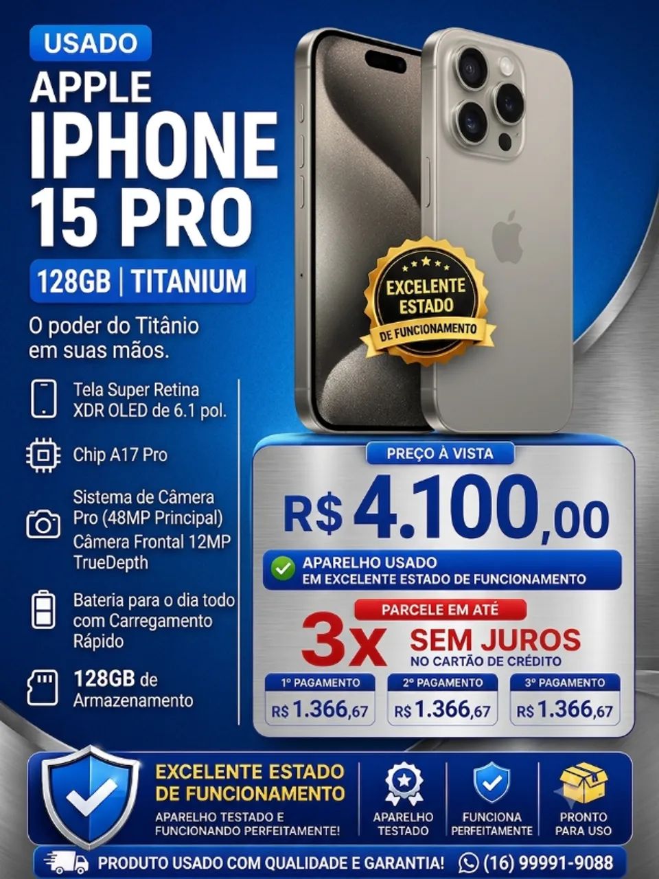 Iphone Aplle 15 Pro 128gb Natural Titanium