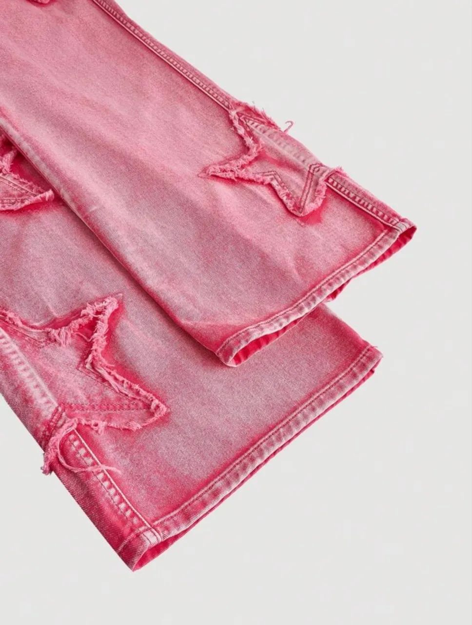 Calça Denim Reta Ajustada - Rosa Chiclete - Foto 4