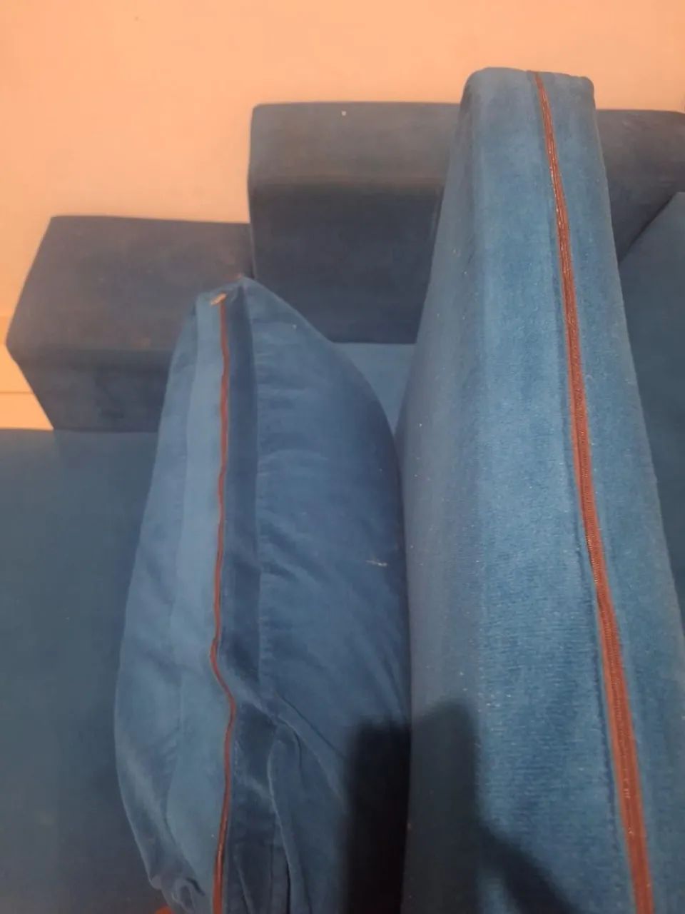 Sofá azul Camurça feito sob medida  - Foto 4