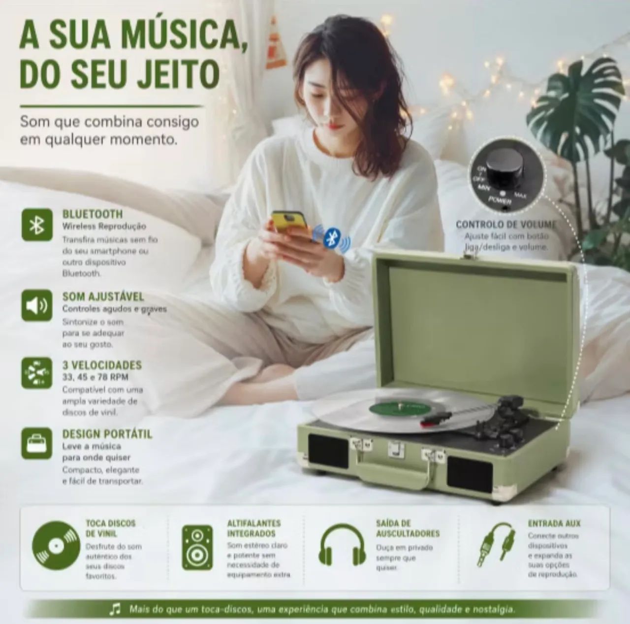 Toca vinil maleta retro - Foto 2