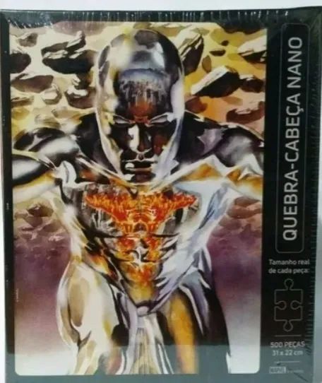 Quebra Cabeça Marvel Galactus + Surfita Prateado 500 Peças - Foto 4