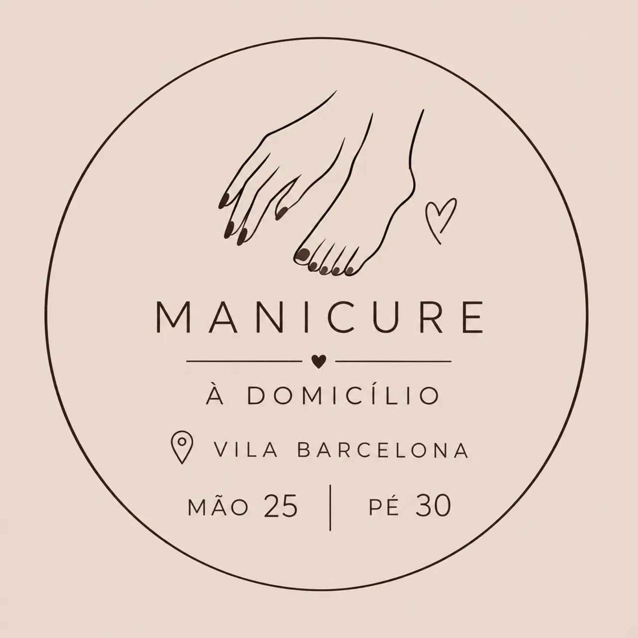 Manicure R$25,00 | pedicure R$30,00