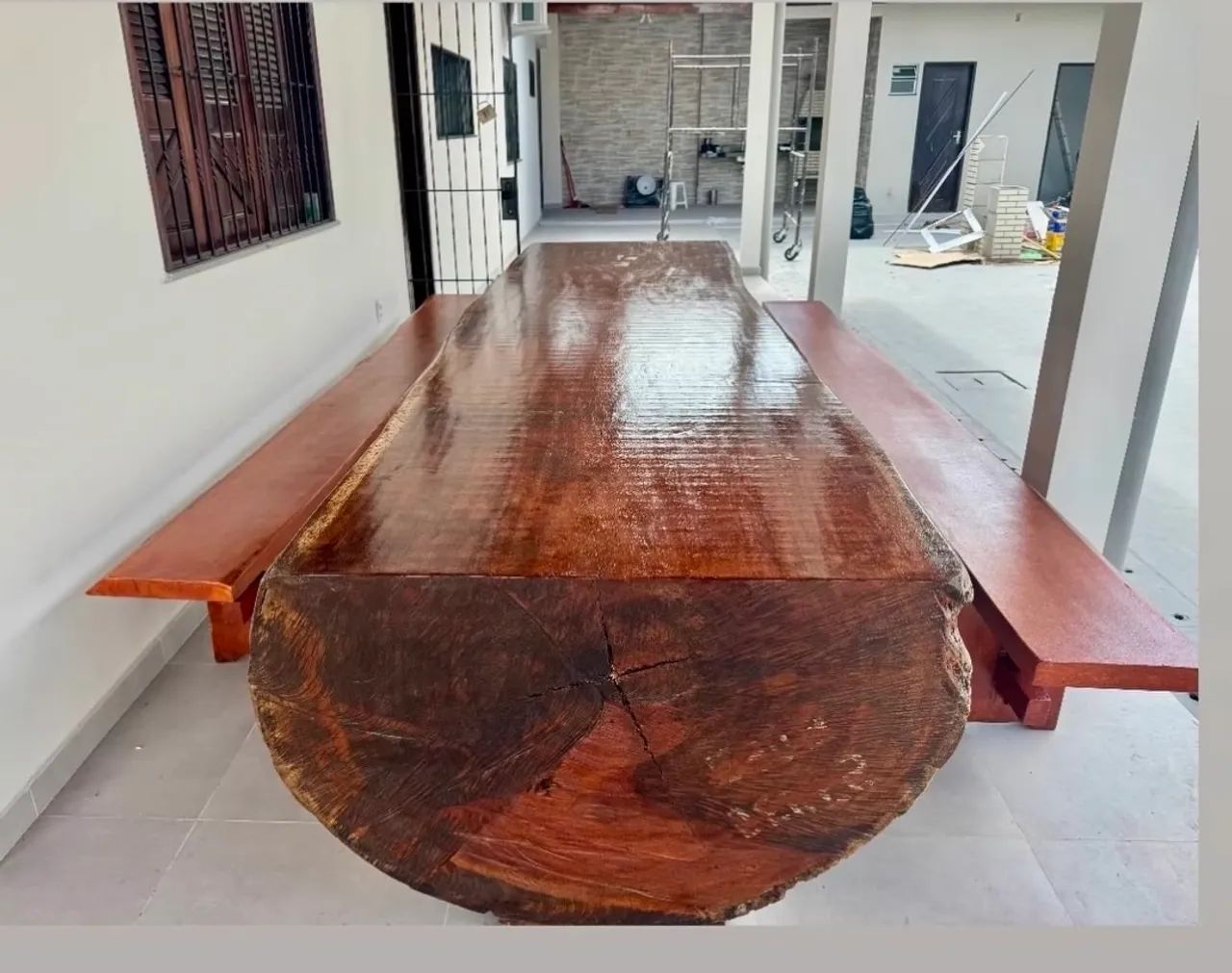 Mesa de madeira maciça rústica pura madeira 