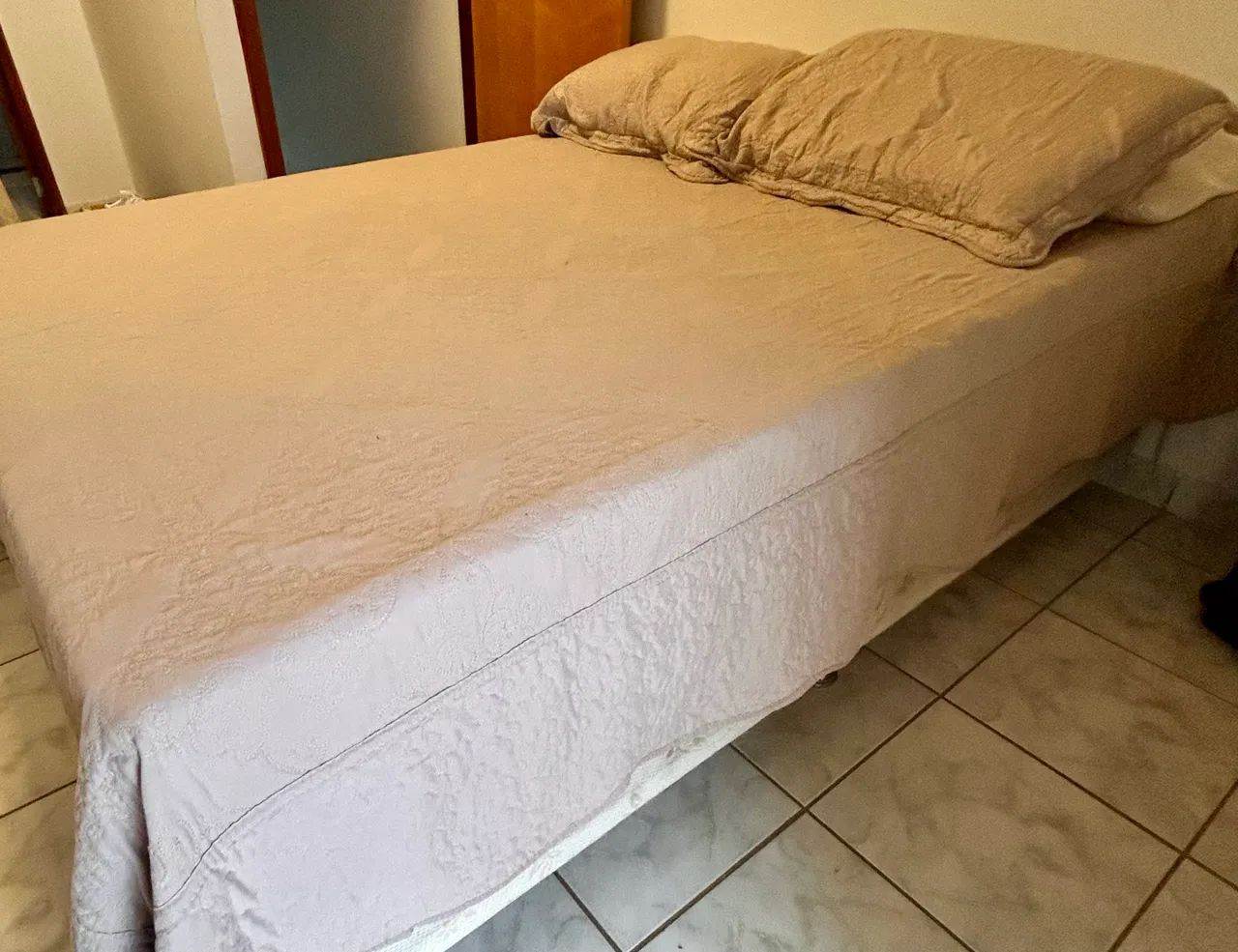 Cama Box Casal + Colchão De Molas
