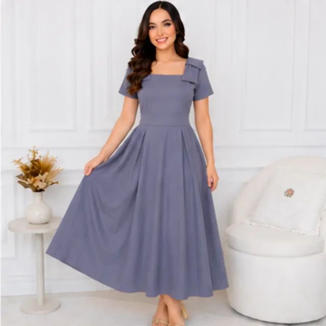 VESTIDO MIDI C/ LAÇO NO OMBRO - Foto 2