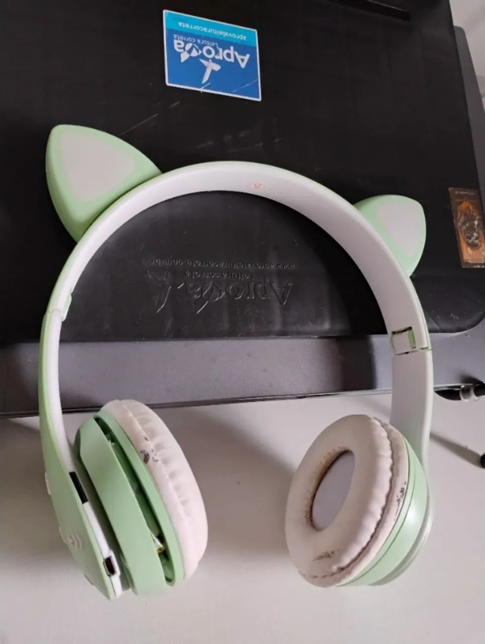 Headphone led gatinho verde - Foto 4