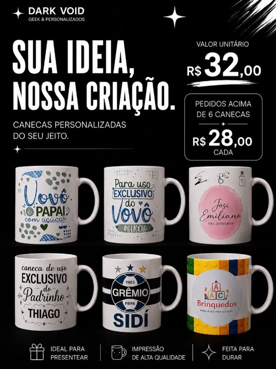 Camisetas e Canecas personalizadas 