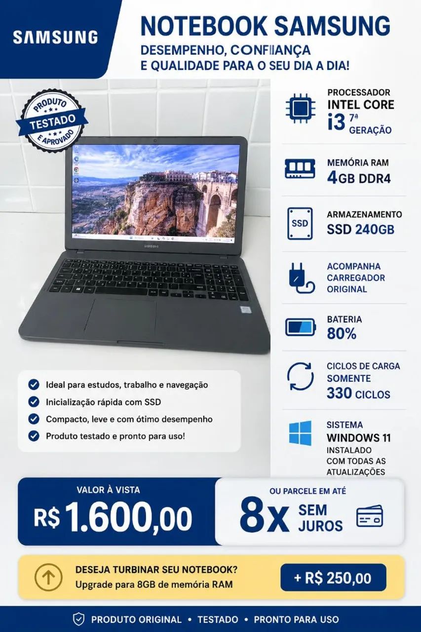 Notebook Samsung Semi Novo