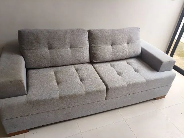 Sofá de linho cinza  - Foto 4