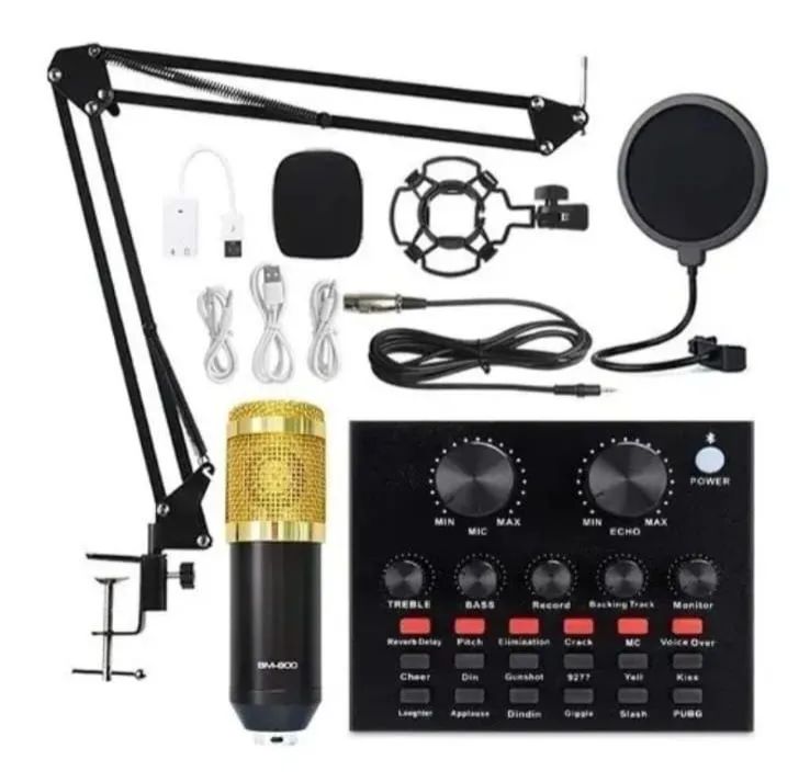 Microfone condensador Bm800 + kit interface mesa V8 - Foto 3