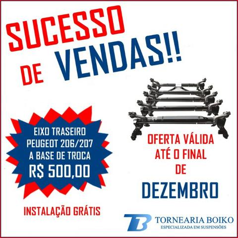 Eixo traseiro Peugeot 206/207 a base de troca instalado