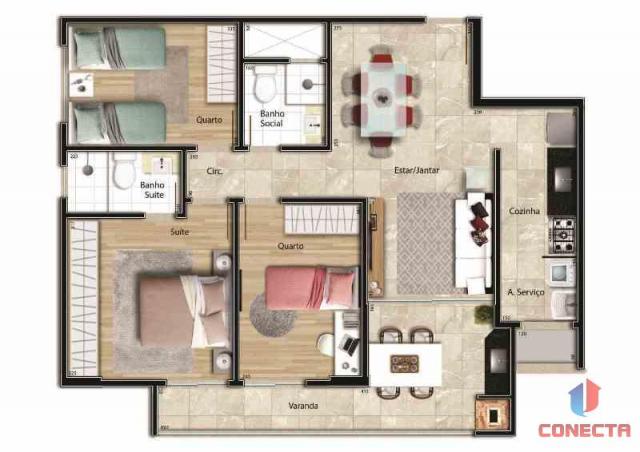 Apartamento para venda em vitória, jardim da penha, 3 dormitórios, 1 suíte, 2 banheiros, 2 - Foto 12