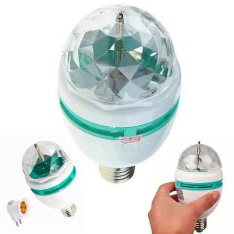 Lampada Globo De Luz Led Rgb Giratória Bola Maluca + Brinde - Foto 2