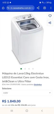 Máquina de Lavar13kg Electrolux LED13 Essential Care