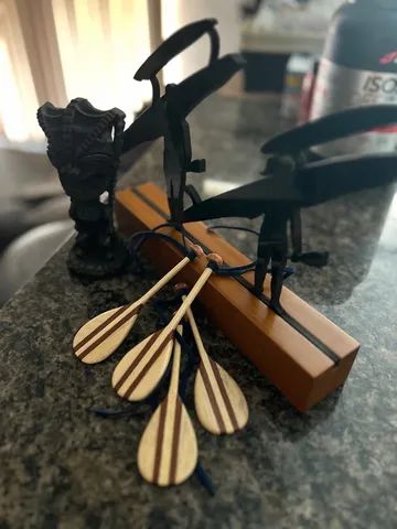 Miniaturas remo em madeira p/ canoa havaiana 