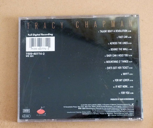 cd tracy chapman (importado) - raro 1988