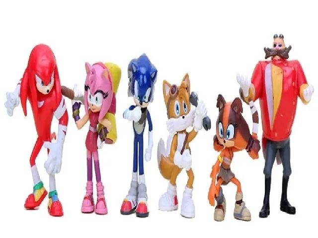 Kit c/ 06 bonecos: Sonic / Eggman / Robotinik (Aceito Cartões) Entrego Estações Trem/Metrô