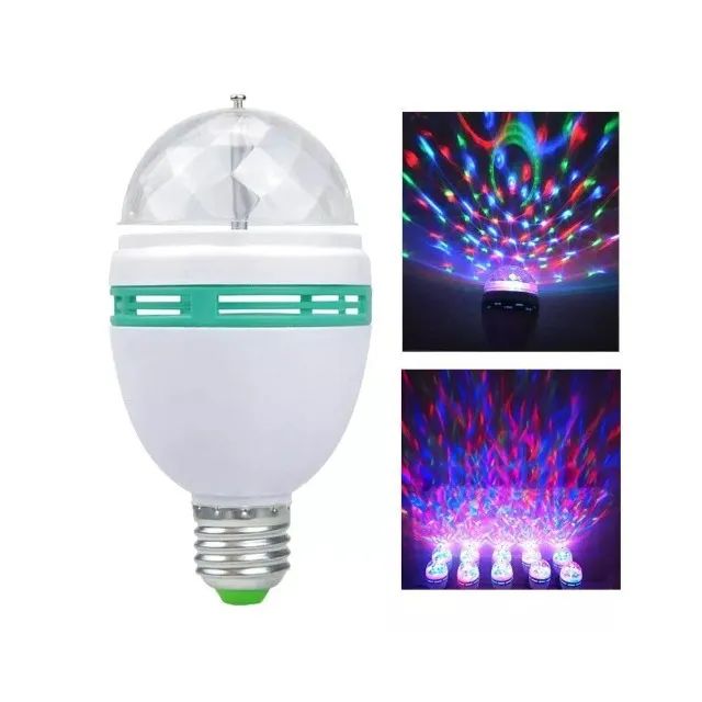 Oferta!!! Lampada Led Rgb Globo Giratoria Bola 