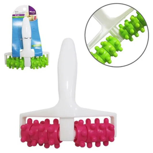 Massageador De Plastico Modelo Rolo Colors 15x13,8cm