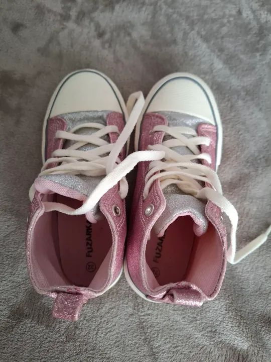 Tênis Infantil Glitter Rosa e Prata - Tamanho 32 - Foto 4