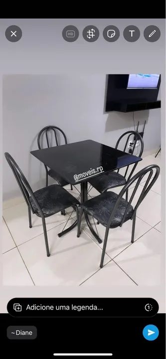 Jogo de Mesa de Jantar 4 Cadeiras - Foto 3