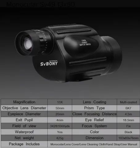 Telescópio monóculo Svbony sv49 - Foto 4
