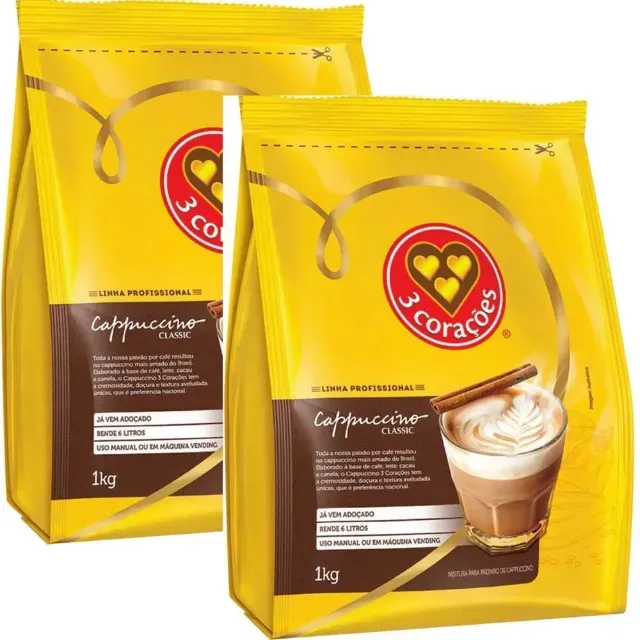 Café Cappuccino 3 Corações Clássico 1 Kg