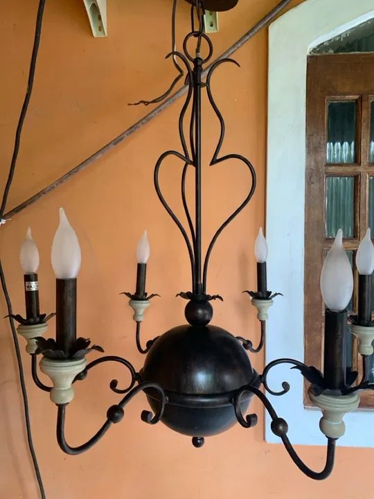 Lustre de Ferro 6 Lâmpadas - Foto 3
