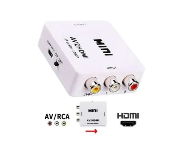 Av2hdmi Mini Adaptador RCA (AV) Conversor Para HDMI 1080p