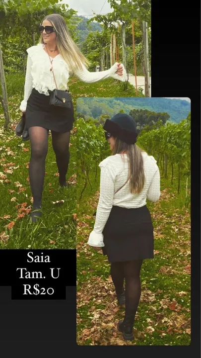 Saia Preta - Tamanho Único