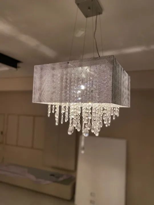 Lustre de cristal e alumínio  - Foto 4