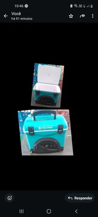 Mini cooler com radio