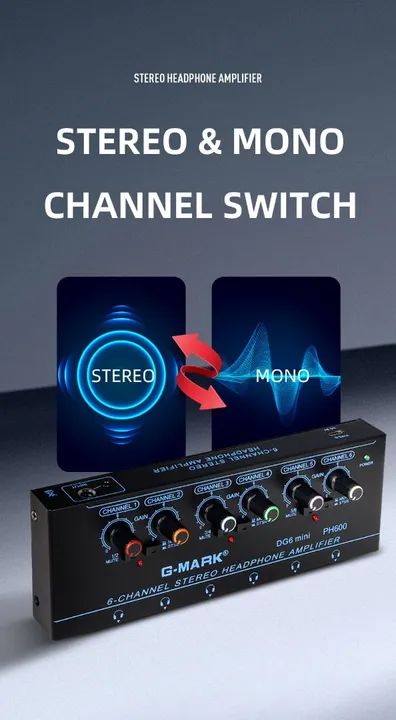 Amplificador de Fone de Ouvido 6 Canais G-MARK DG6 Mini - Foto 3