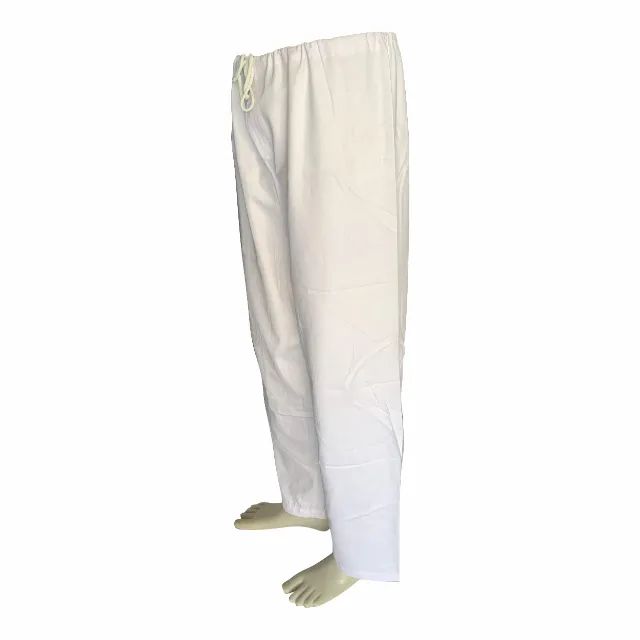 CALÇA HOSPITALAR CRETONE BRANCO SEM ELÁSTICO E SEM BOLSOS - Foto 2