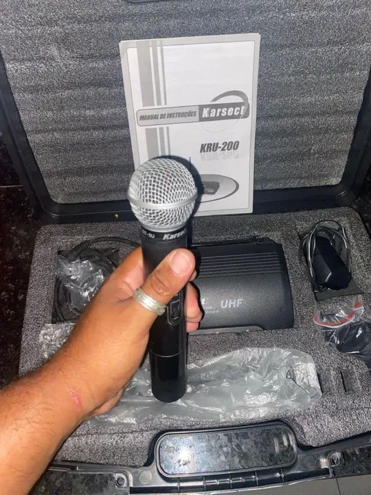 Kit Microfone Sem Fio KRU-200 UHF Karsect - Foto 2