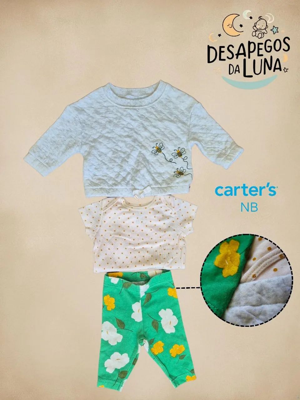 Trio Carter's  tamanho RN - USADO