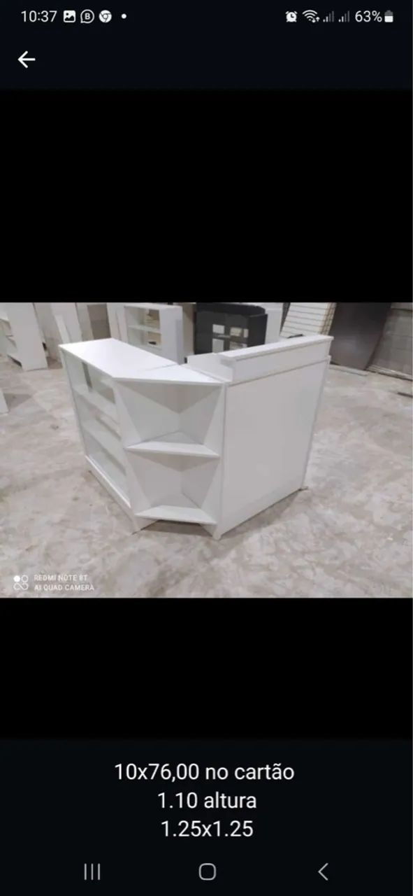 Balcão Comercial Branco com Gaveta e Prateleiras - Foto 3