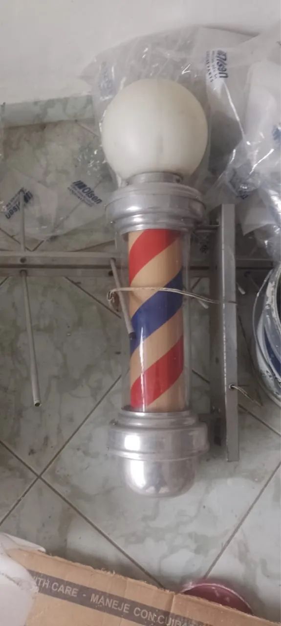 Barber Pole/pirulito Giratório Poste De Barbeiro