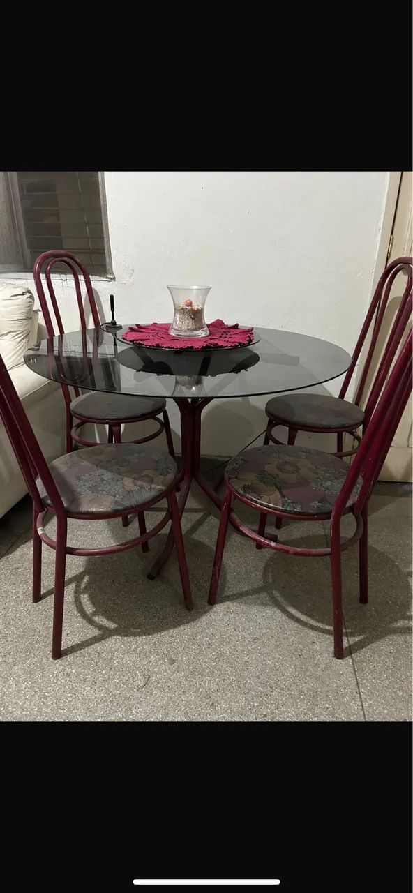 Mesa de Vidro com suporte giratório 64596065467779120