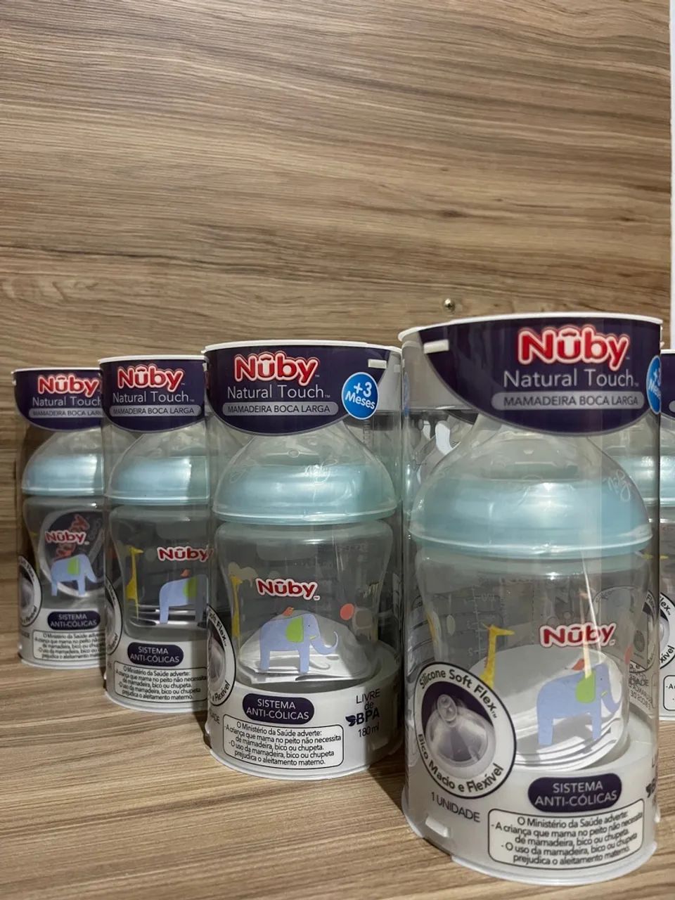 MAMADEIRA BOCA LARGA BICO ANATOMICO 180ML AZUL