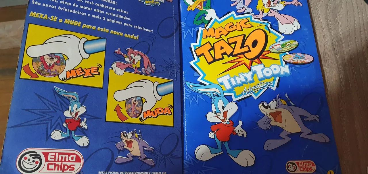 Álbum tazos original elma chips Magic Tazo Tiny Toon Adventures em bom estado Sem os tazos - Foto 3