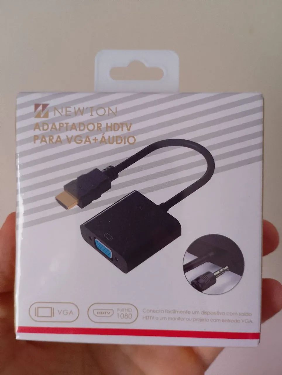 Adaptador HDMI para VGA com Áudio - Novo