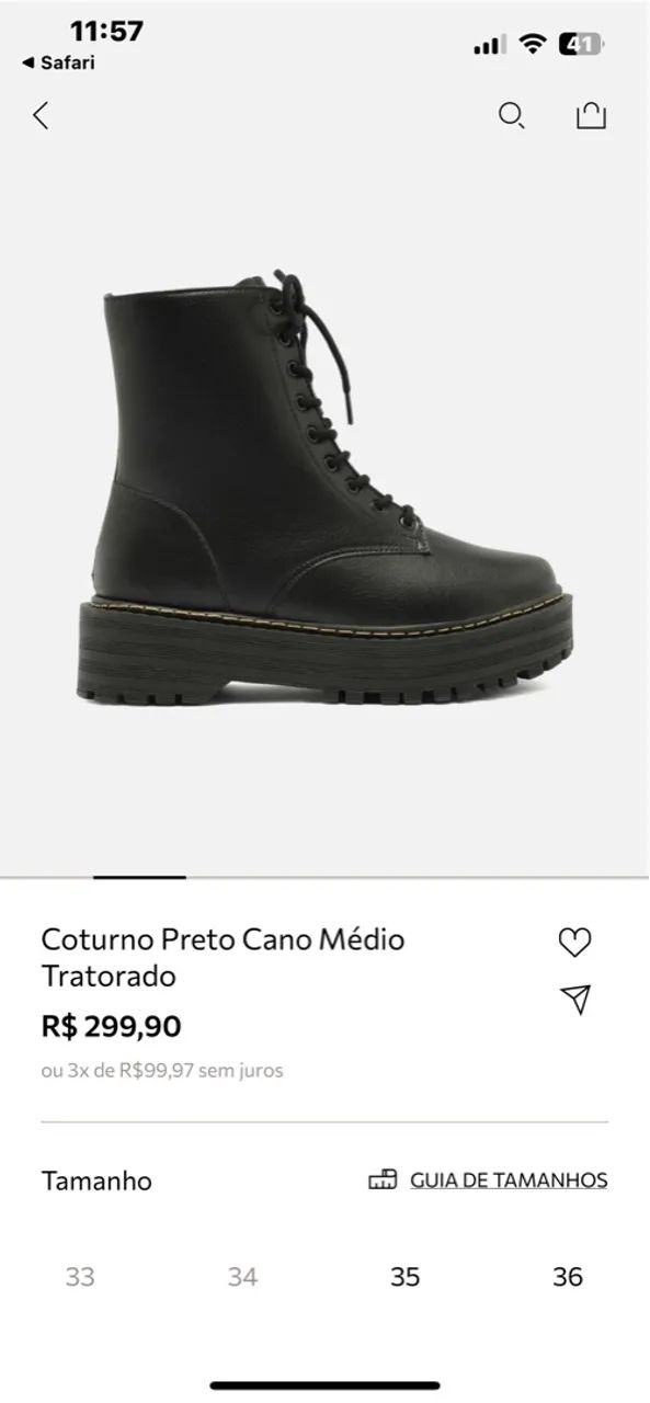 Bota Coturno Tratorada Preta - Foto 4