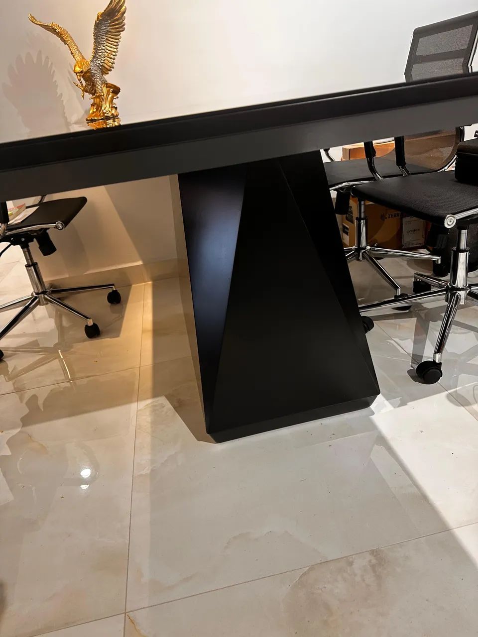 Mesa Vidro Preta Laqueada Jantar ou Escritório - Foto 2