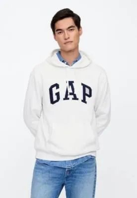 Blusa de Moletom Fechada GAP com Capuz Branca