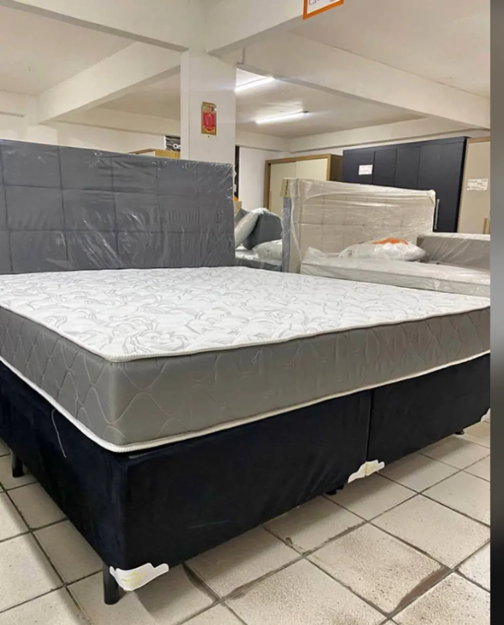 Cama Super King Espuma Ag 65 Base e colchão