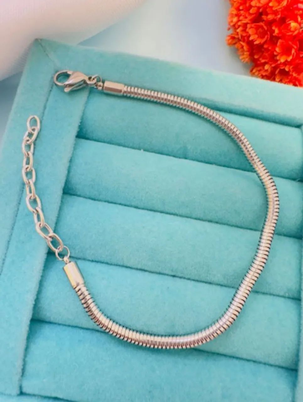 Pulseira para berloque 17+4cm em aço inoxidável  - Foto 2