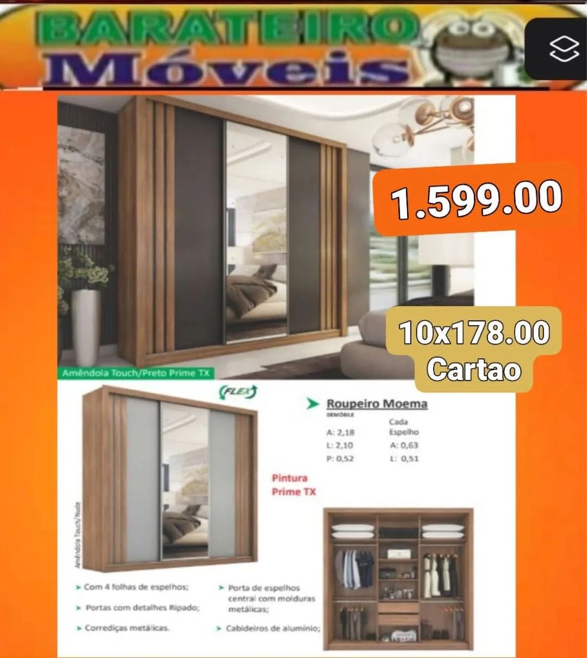 Guarda roupa casal solteiro pronta entrega 